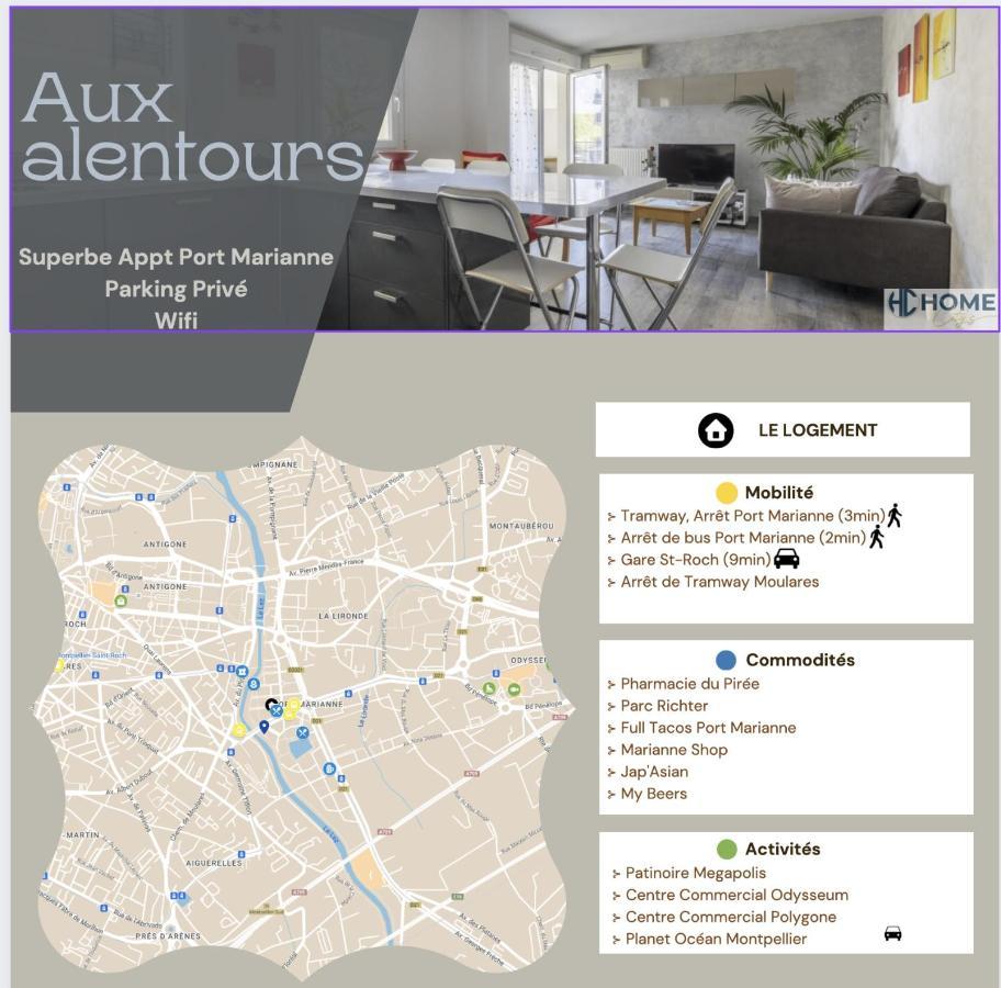 Superbe Appt Port Marianne, Parking Prive, 4 Personnes Lägenhet Montpellier Exteriör bild